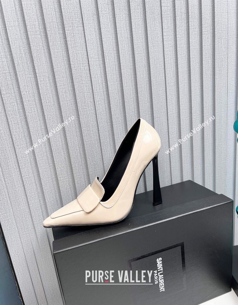 Saint Laurent DORSAY High Heel Pumps 11cm in Patent Leather Light Beige 2024 1226 (MD-241226095)