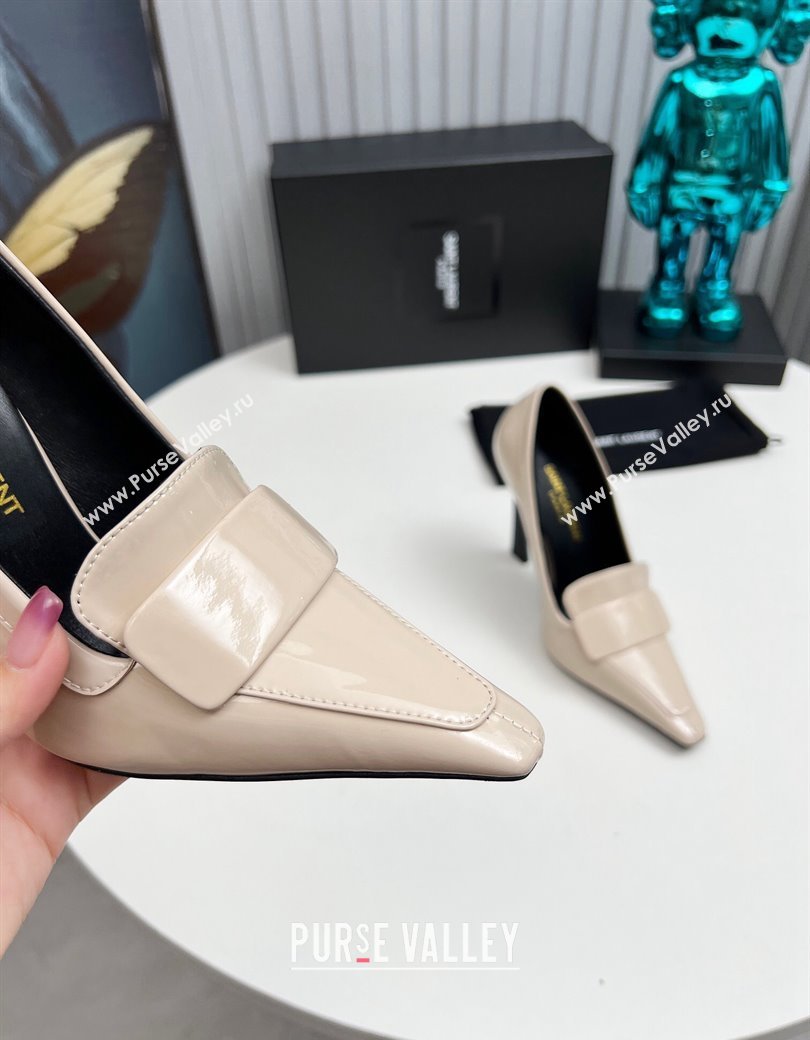 Saint Laurent DORSAY High Heel Pumps 11cm in Patent Leather Light Beige 2024 1226 (MD-241226095)