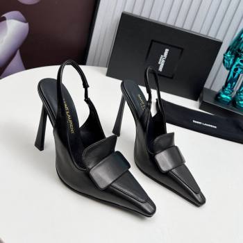 Saint Laurent DORSAY Slingback Pumps 11cm in Calfskin Leather Black 2024 1226 (MD-241226099)