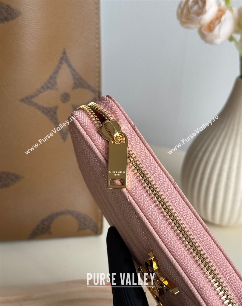 Saint Laurent Cassandre Matelasse Zip Around Wallet in Grained Leather 358094 Light Pink 2025 (YY-250409063)