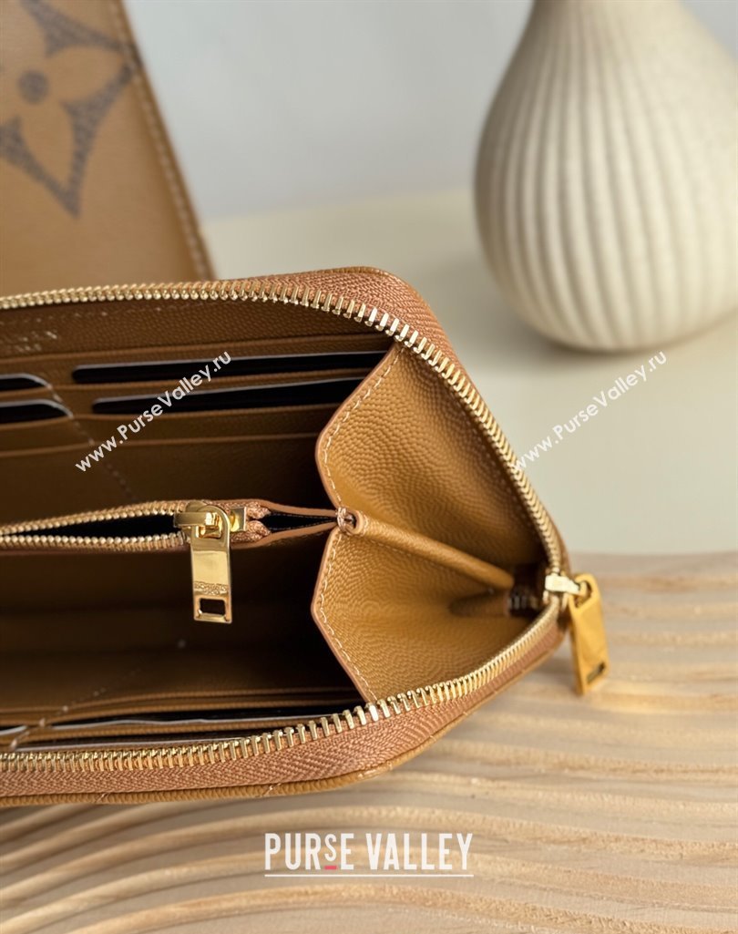 Saint Laurent Cassandre Matelasse Zip Around Wallet in Grained Leather 358094 Brown 2025 (YY-250409064)