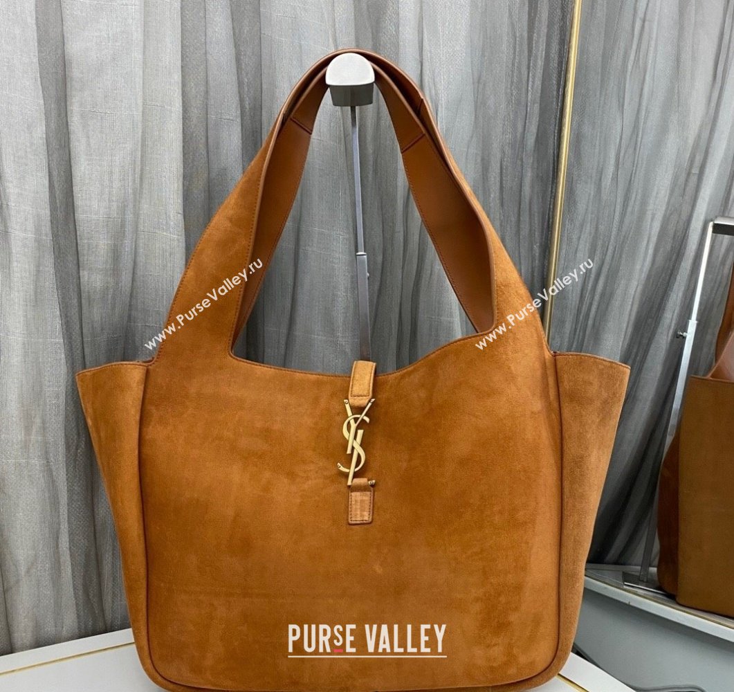 Saint Laurent Bea Tote Bag in Suede 763435 Brown2 2025 (nana-250409041)