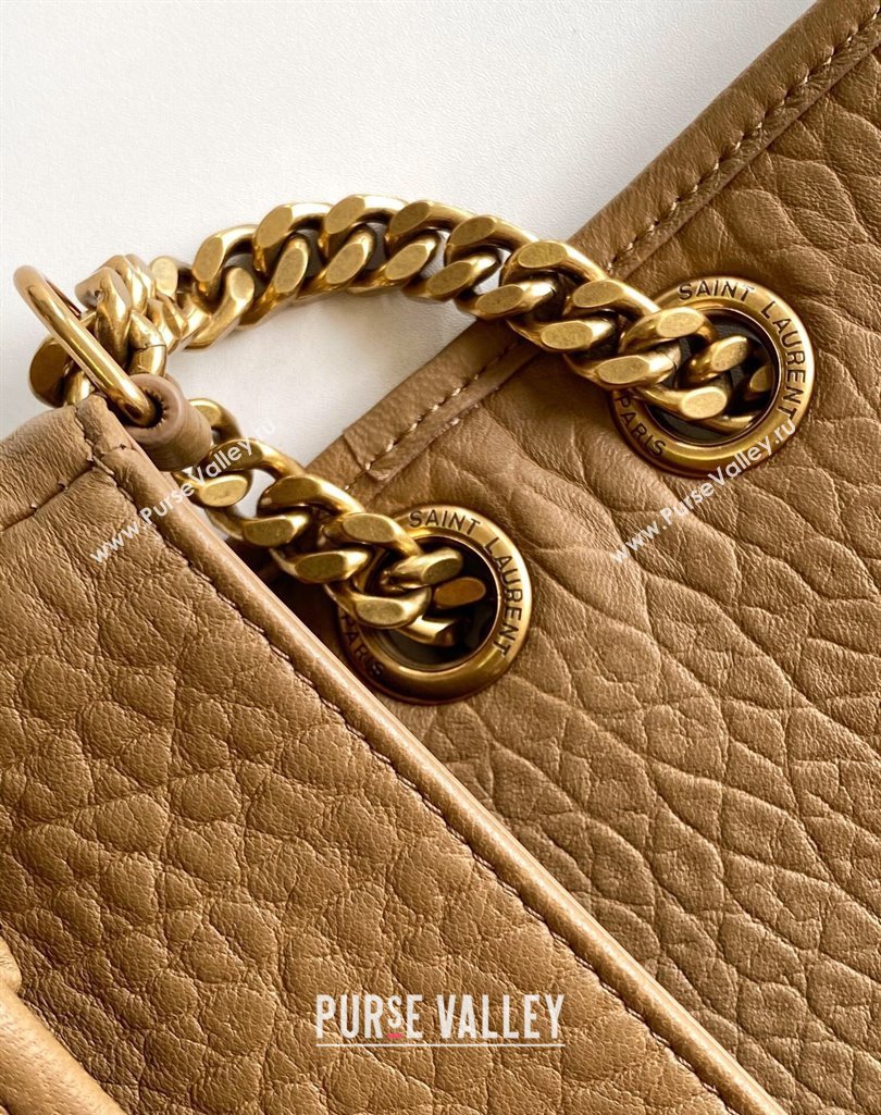 Saint Laurent Medium Niki Bag in Elephant-Grained Lambskin 633178 Caramel Brown 2025 (YY-250409070)