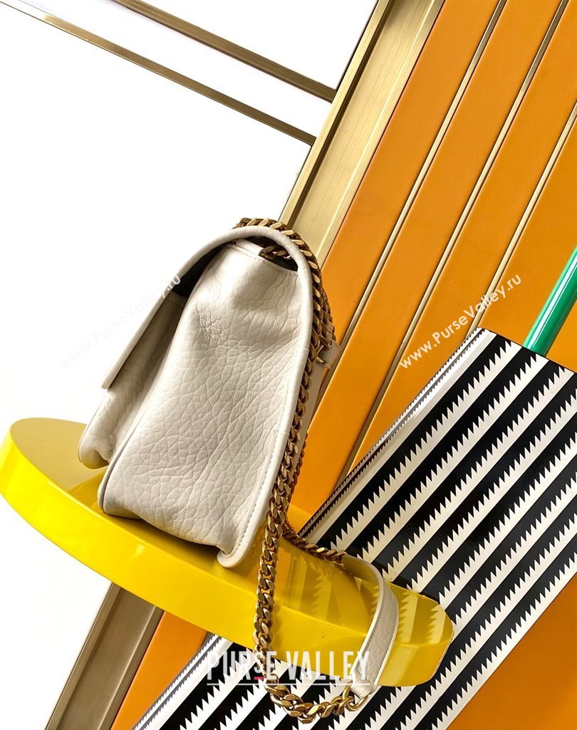 Saint Laurent Medium Niki Bag in Elephant-Grained Lambskin 633178 White 2025 (YY-250409071)
