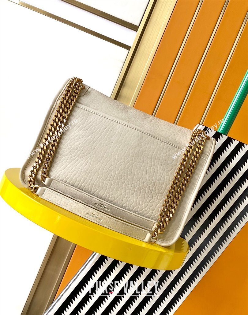 Saint Laurent Medium Niki Bag in Elephant-Grained Lambskin 633178 White 2025 (YY-250409071)