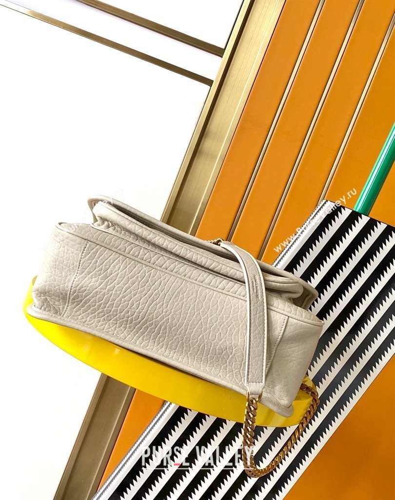 Saint Laurent Medium Niki Bag in Elephant-Grained Lambskin 633178 White 2025 (YY-250409071)