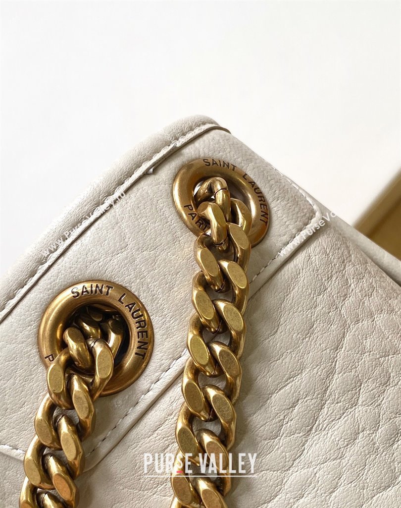Saint Laurent Medium Niki Bag in Elephant-Grained Lambskin 633178 White 2025 (YY-250409071)