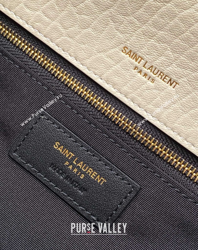 Saint Laurent Medium Niki Bag in Elephant-Grained Lambskin 633178 White 2025 (YY-250409071)