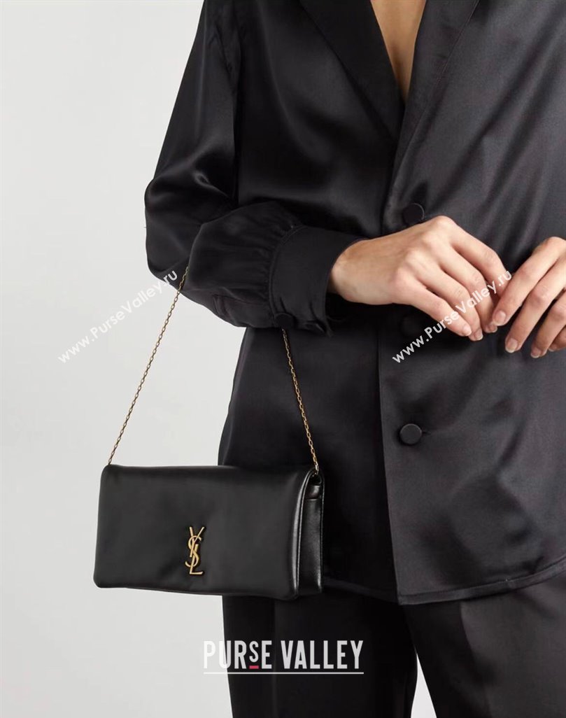 Saint Laurent Calypso Mini Bag in Elephant-Grained Leather 801772 Black 2025 (YY-250409077)