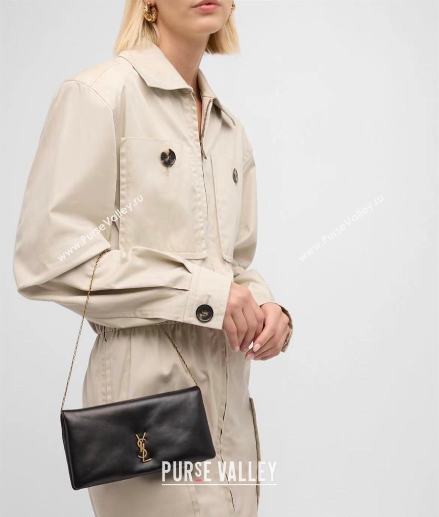 Saint Laurent Calypso Mini Bag in Elephant-Grained Leather 801772 Black 2025 (YY-250409077)