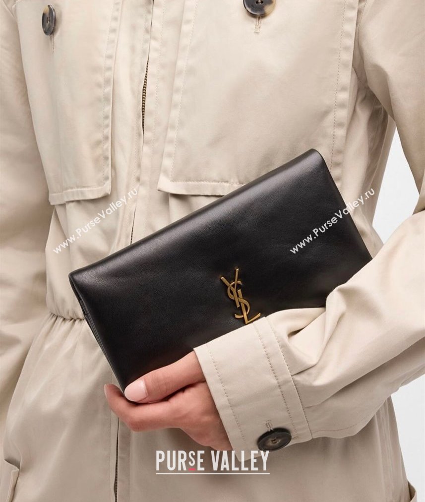Saint Laurent Calypso Mini Bag in Elephant-Grained Leather 801772 Black 2025 (YY-250409077)
