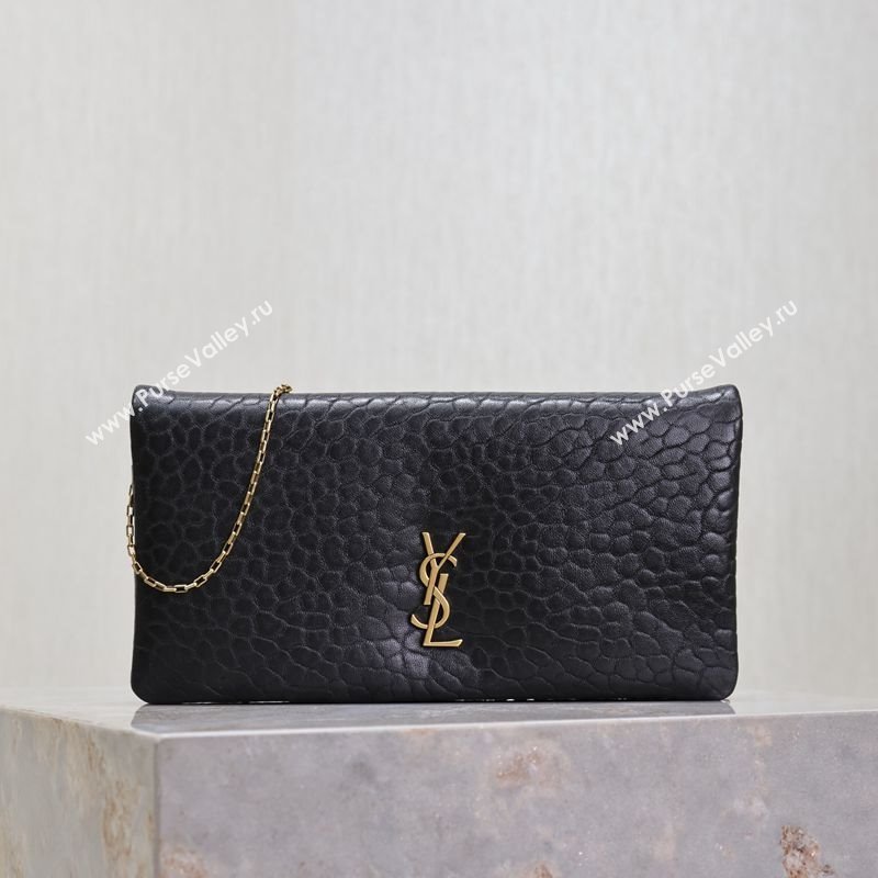 Saint Laurent Calypso Mini Bag in Elephant-Grained Leather 801772 Black 2025 (YY-250409077)