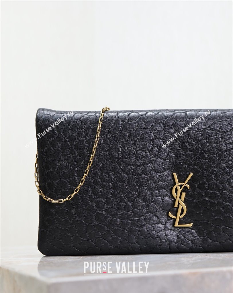 Saint Laurent Calypso Mini Bag in Elephant-Grained Leather 801772 Black 2025 (YY-250409077)