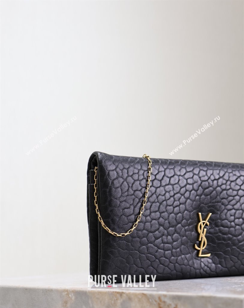 Saint Laurent Calypso Mini Bag in Elephant-Grained Leather 801772 Black 2025 (YY-250409077)