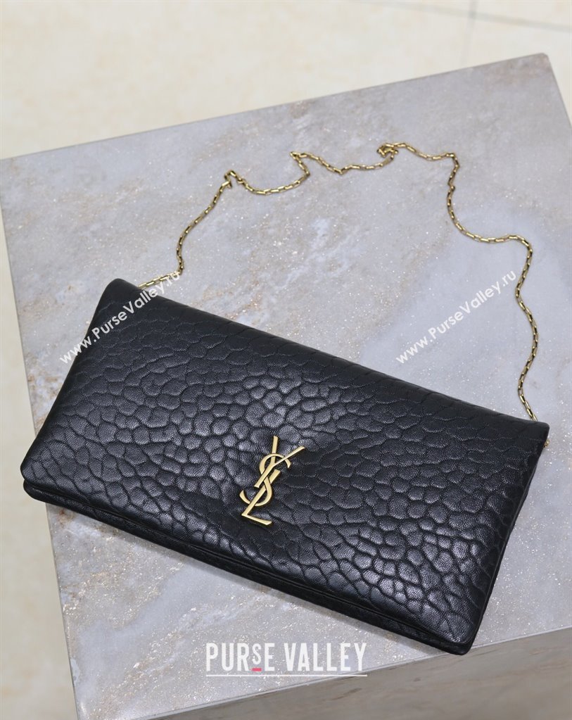 Saint Laurent Calypso Mini Bag in Elephant-Grained Leather 801772 Black 2025 (YY-250409077)