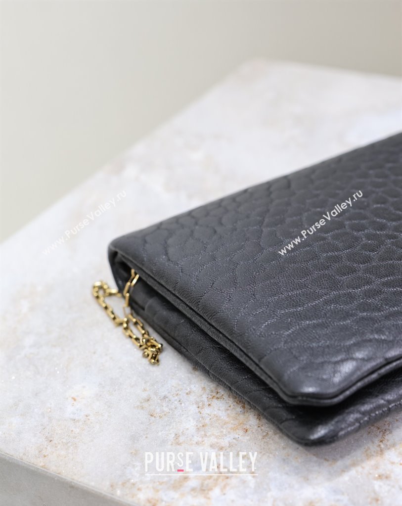 Saint Laurent Calypso Mini Bag in Elephant-Grained Leather 801772 Black 2025 (YY-250409077)
