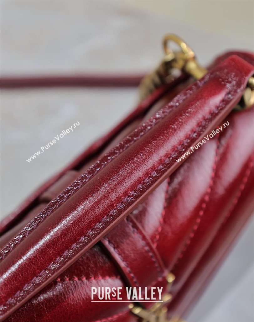 Saint Laurent College Mini Chain Bag in Oiled Leather 779430 Red 2025 (YY-250409094)