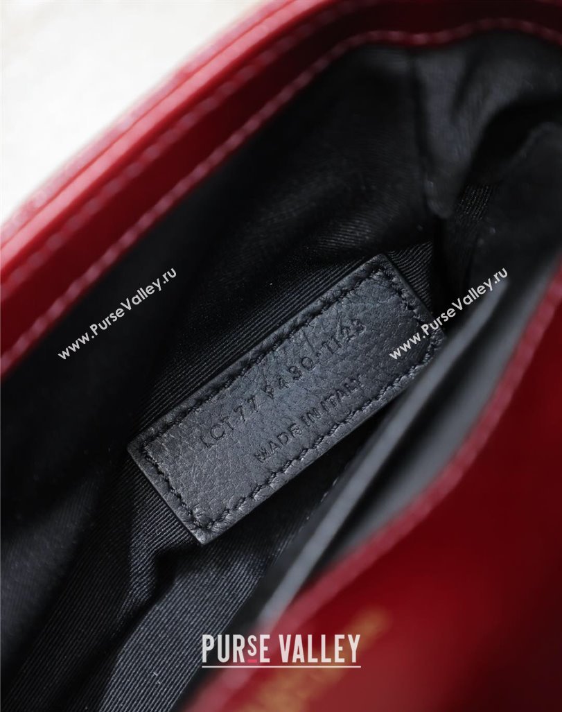 Saint Laurent College Mini Chain Bag in Oiled Leather 779430 Red 2025 (YY-250409094)