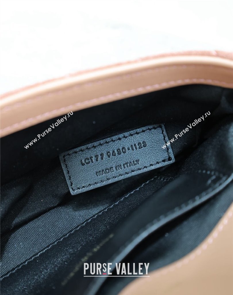 Saint Laurent College Mini Chain Bag in Suede Pink 779430 2025 (YY-250409097)