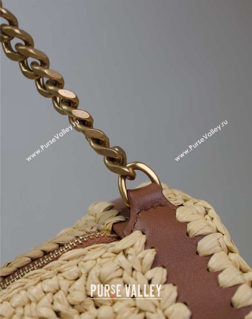 Saint Laurent Sade Mini Tube Bag in Raffia Straw Beige 2025 699704 (YY-250409098)