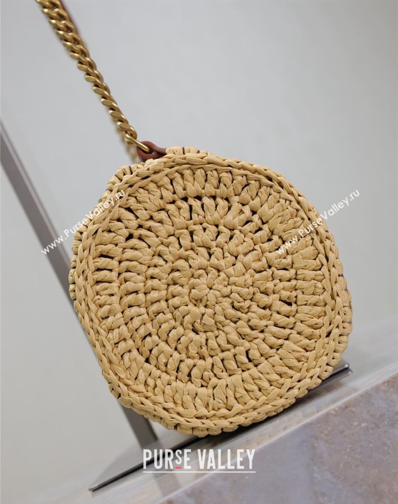 Saint Laurent Sade Mini Tube Bag in Raffia Straw Beige 2025 699704 (YY-250409098)