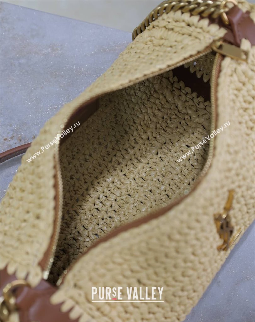 Saint Laurent Sade Mini Tube Bag in Raffia Straw Beige 2025 699704 (YY-250409098)