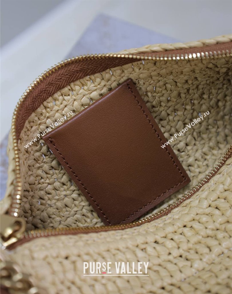 Saint Laurent Sade Mini Tube Bag in Raffia Straw Beige 2025 699704 (YY-250409098)