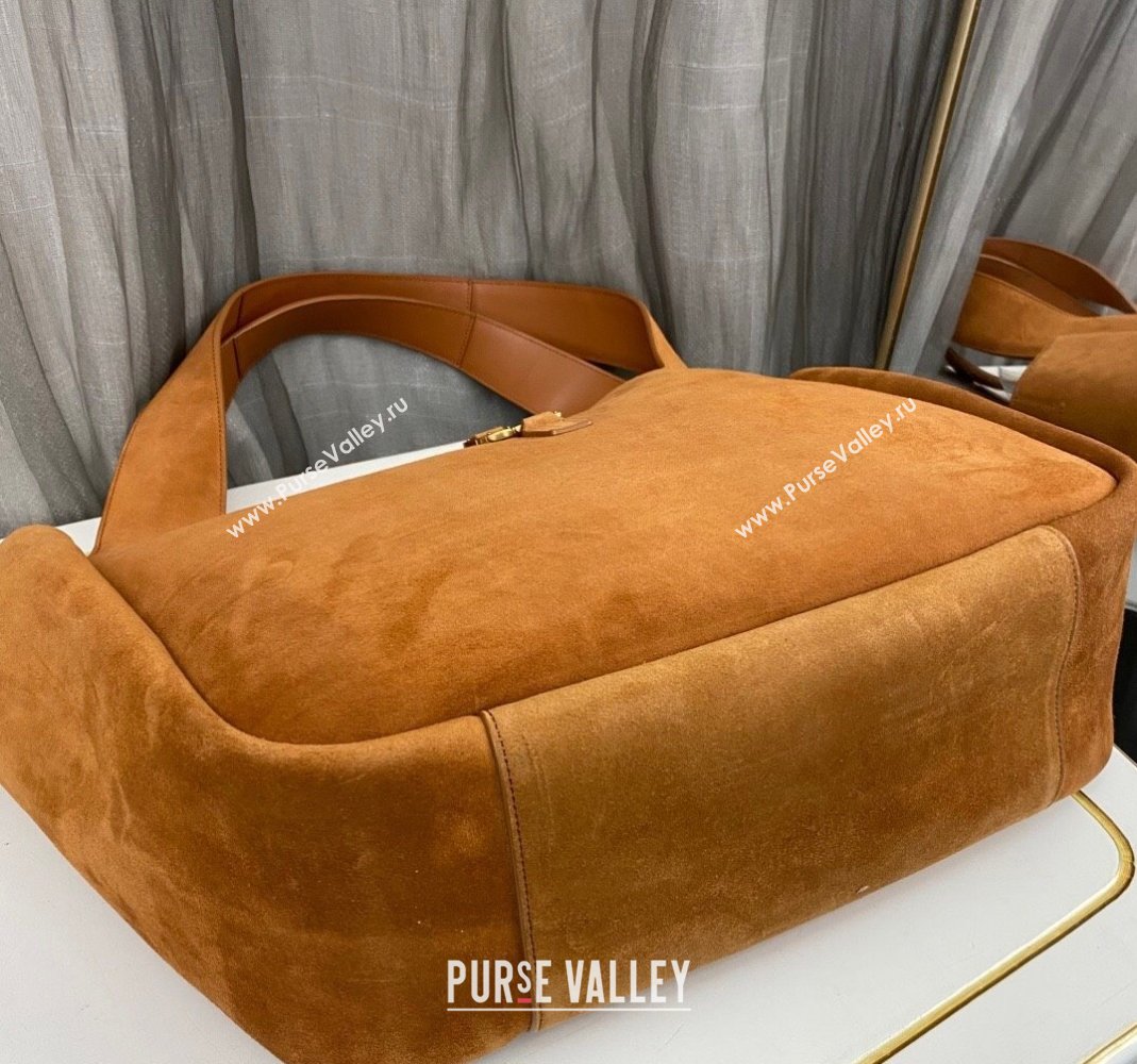 Saint Laurent Bea Tote Bag in Suede 763435 Brown2 2025 (nana-250409041)