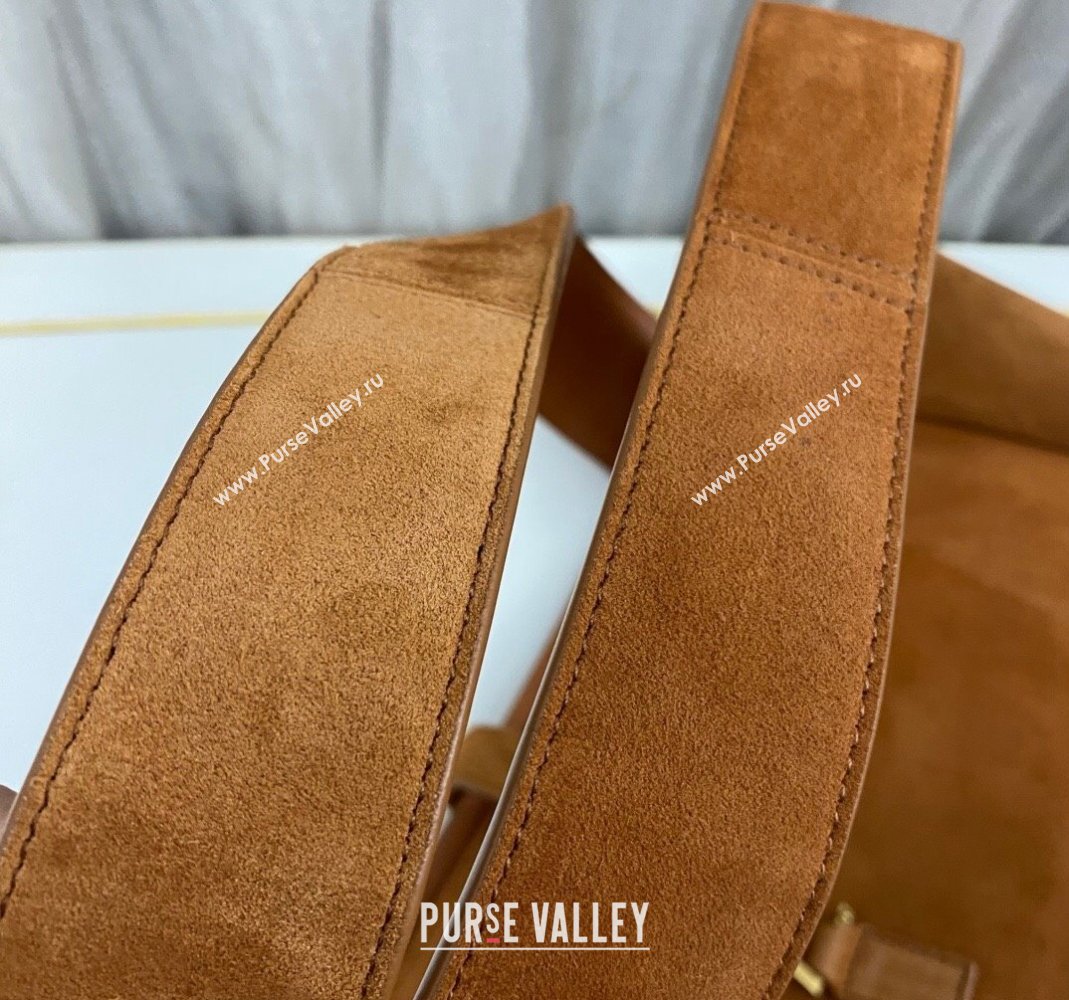 Saint Laurent Bea Tote Bag in Suede 763435 Brown2 2025 (nana-250409041)