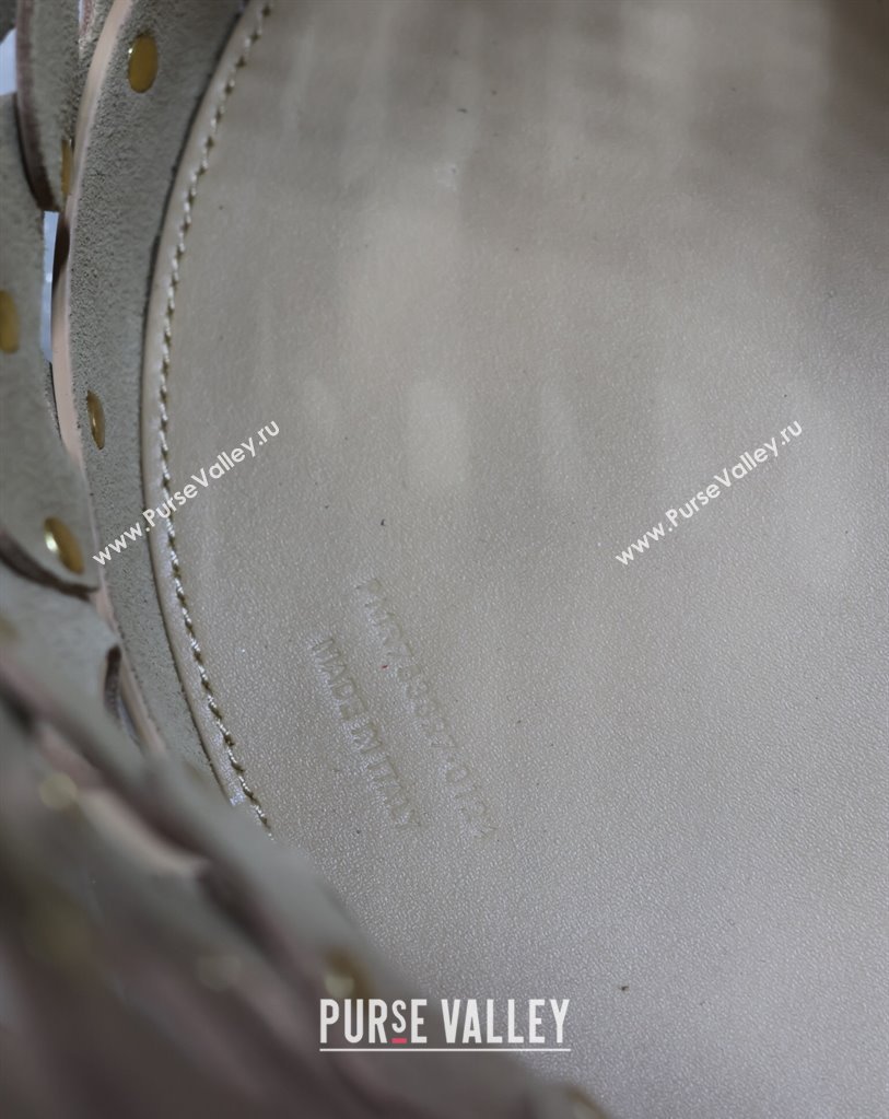 Saint Laurent Seau Bucket Bag in Heart Cutout Leather with Studs Brown 2025 753827 (YY-250409047)
