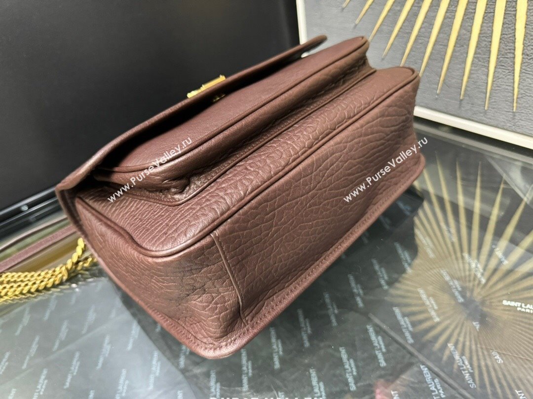 Saint Laurent Medium Niki Bag in Elephant-Grained Lambskin 633178 Dark Brown 2025 (YY-250409074)