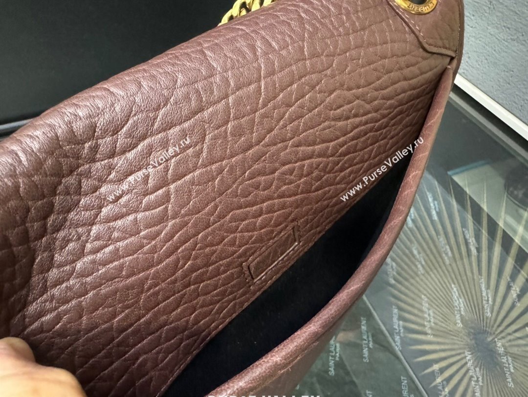Saint Laurent Medium Niki Bag in Elephant-Grained Lambskin 633178 Dark Brown 2025 (YY-250409074)