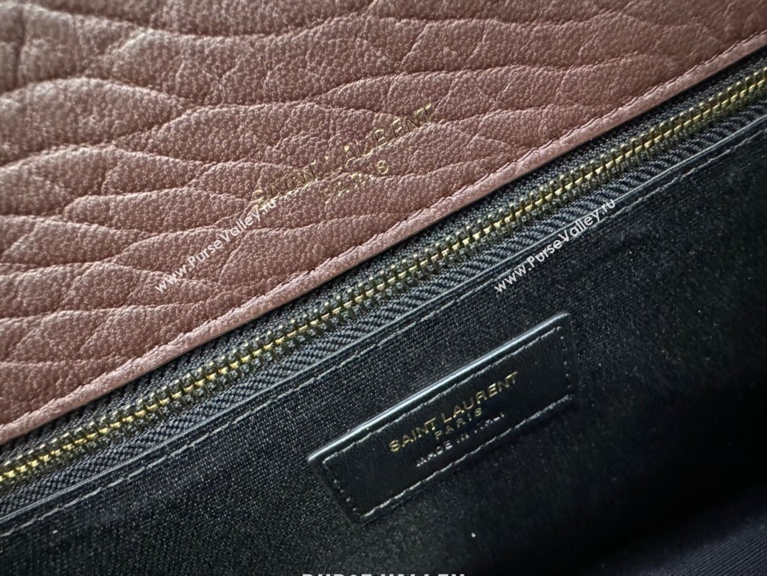 Saint Laurent Medium Niki Bag in Elephant-Grained Lambskin 633178 Dark Brown 2025 (YY-250409074)