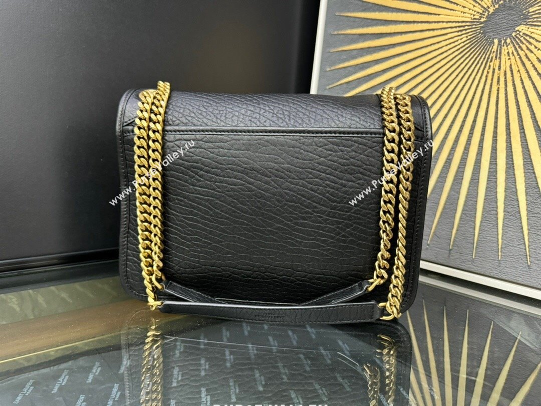 Saint Laurent Medium Niki Bag in Elephant-Grained Lambskin 633178 Black/Gold 2025 (YY-250409073)