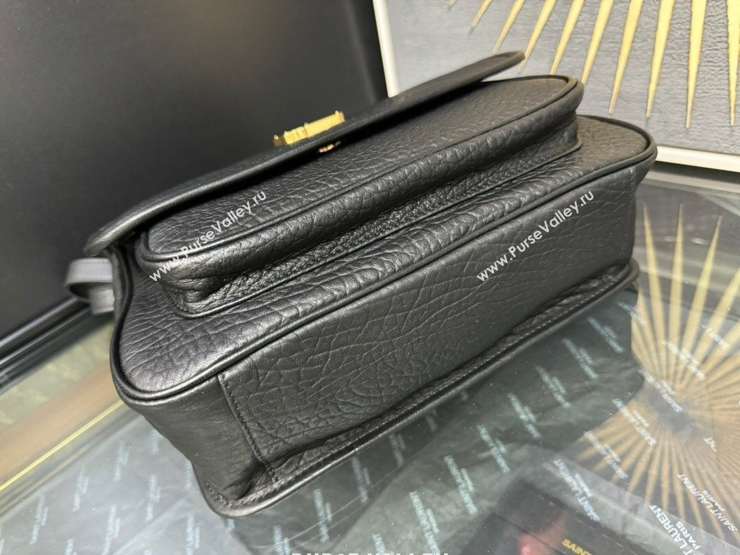Saint Laurent Medium Niki Bag in Elephant-Grained Lambskin 633178 Black/Gold 2025 (YY-250409073)