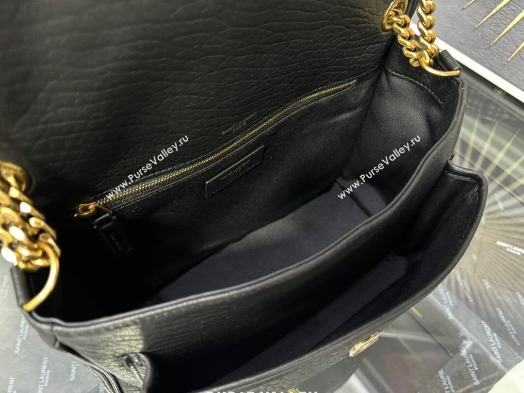 Saint Laurent Medium Niki Bag in Elephant-Grained Lambskin 633178 Black/Gold 2025 (YY-250409073)