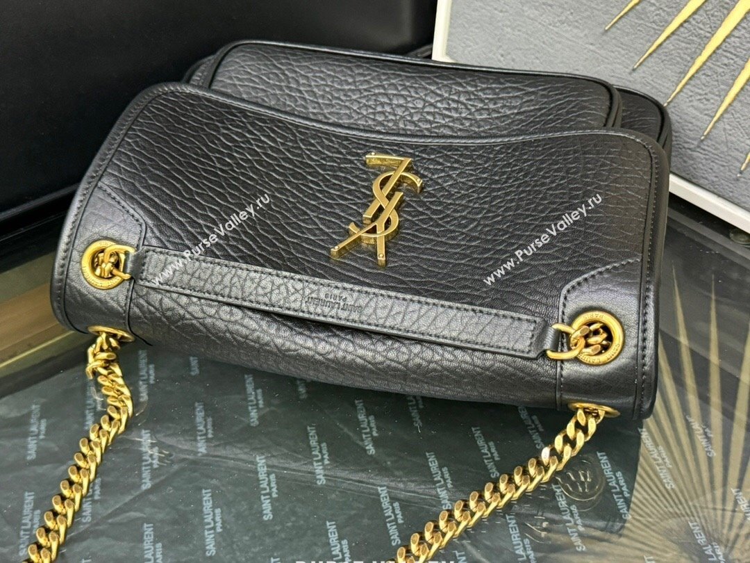 Saint Laurent Medium Niki Bag in Elephant-Grained Lambskin 633178 Black/Gold 2025 (YY-250409073)