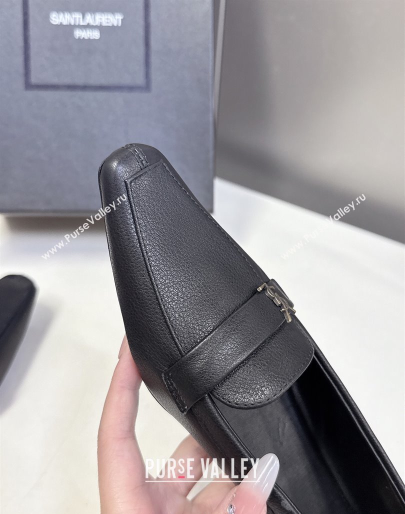 Saint Laurent Poppy Ballerinas Flat in Calf Leather Black 2025 818008 (MD-250424080)
