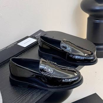 Saint Laurent Le Loafers Penny Slippers in Patent Leather Black 2025 (KER-250424027)