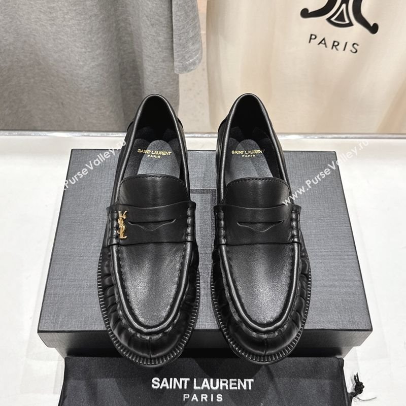 Saint Laurent Le Loafers Penny Slippers in Calf Leather Black 2025 (MD-250424032)