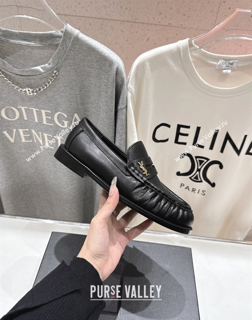Saint Laurent Le Loafers Penny Slippers in Calf Leather Black 2025 (MD-250424032)