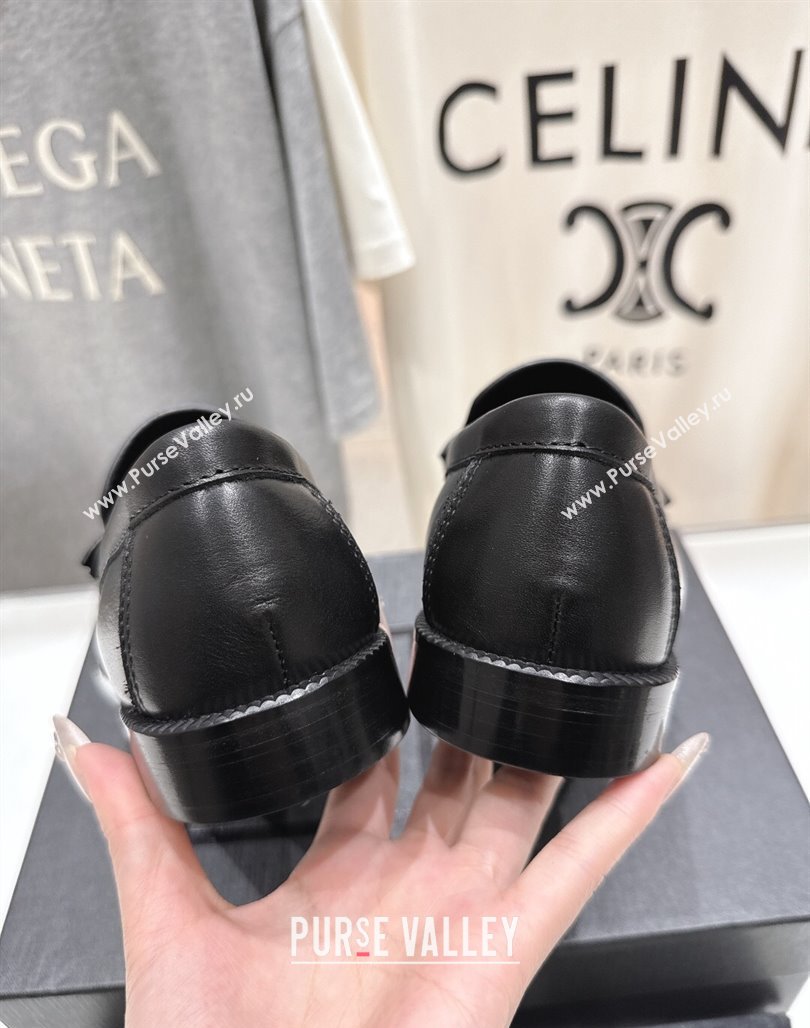 Saint Laurent Le Loafers Penny Slippers in Calf Leather Black 2025 (MD-250424032)