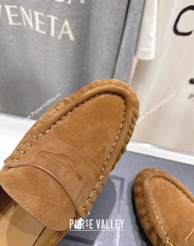 Saint Laurent Le Loafers Mules in Suede Light Brown 2025 (MD-250424033)