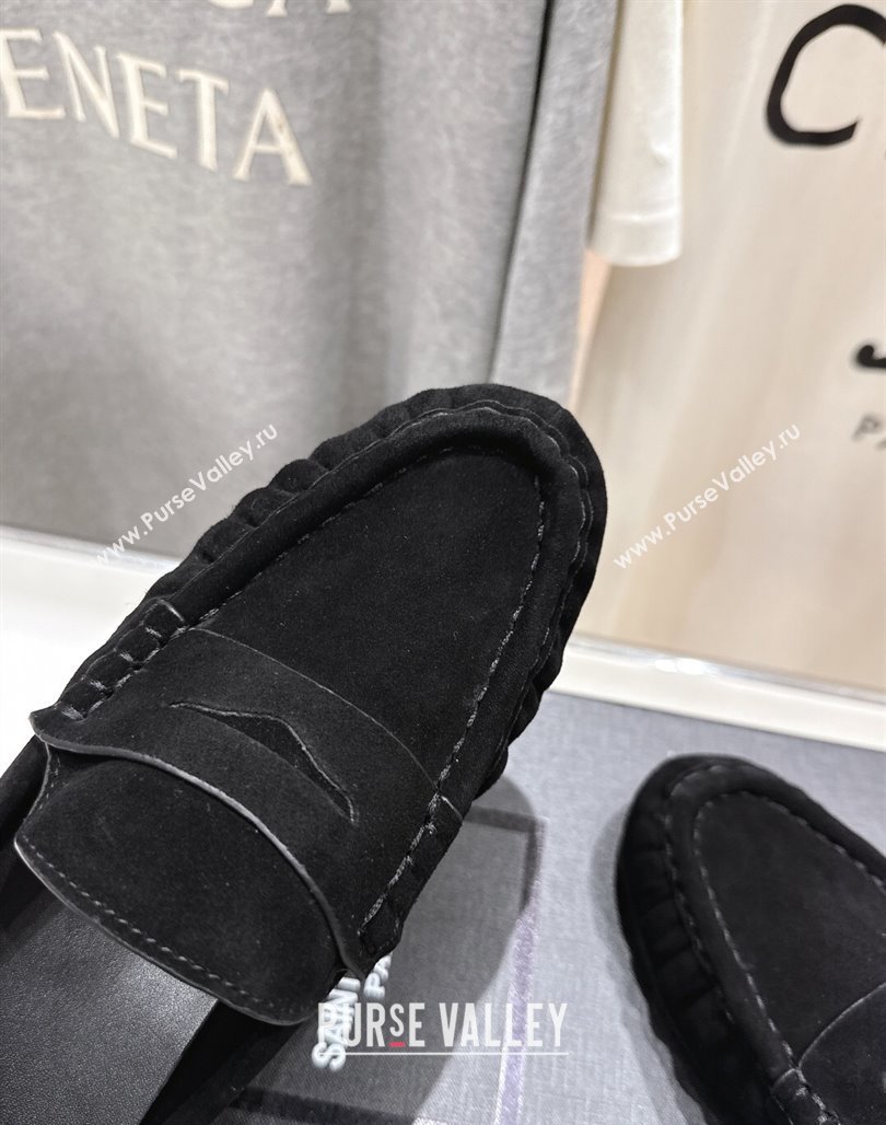 Saint Laurent Le Loafers Mules in Suede Black 2025 (MD-250424034)