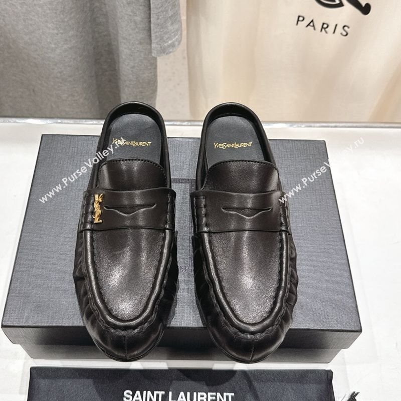 Saint Laurent Le Loafers Mules in Calf Leather Black 2025 (MD-250424036)