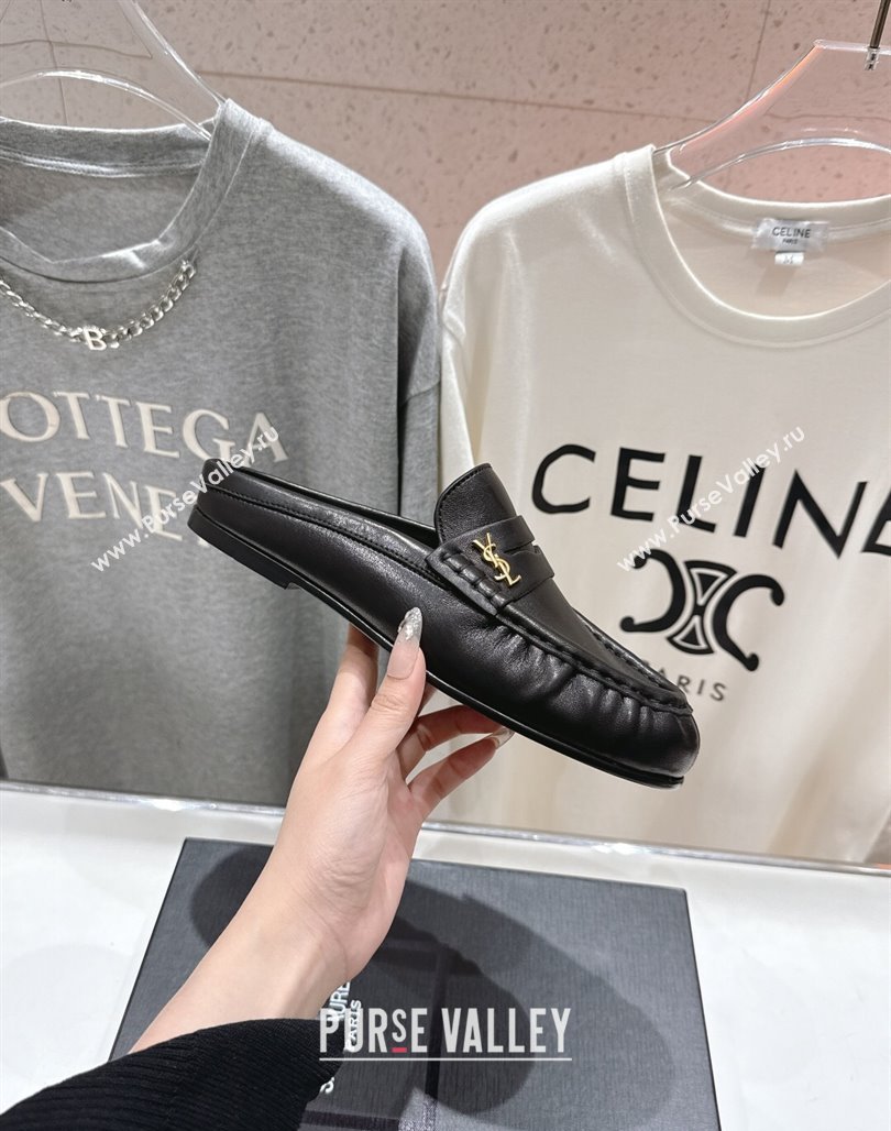 Saint Laurent Le Loafers Mules in Calf Leather Black 2025 (MD-250424036)