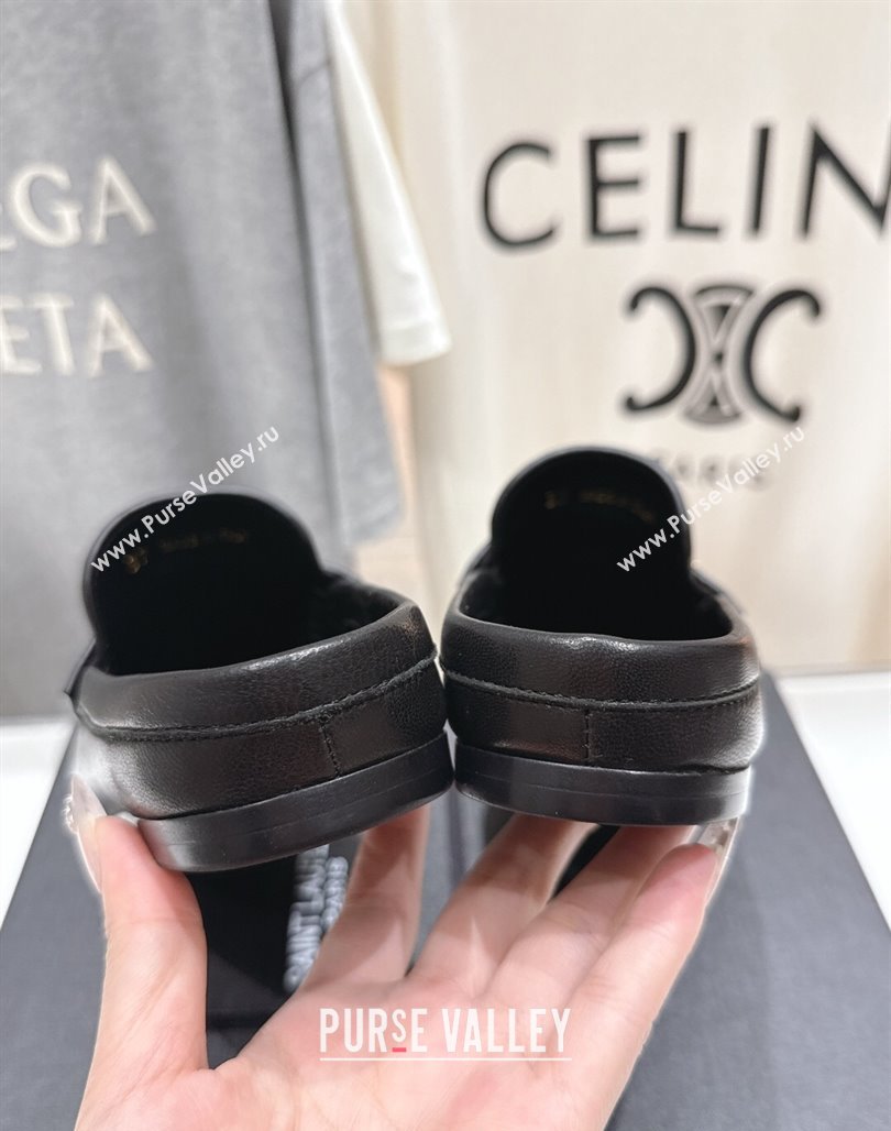 Saint Laurent Le Loafers Mules in Calf Leather Black 2025 (MD-250424036)