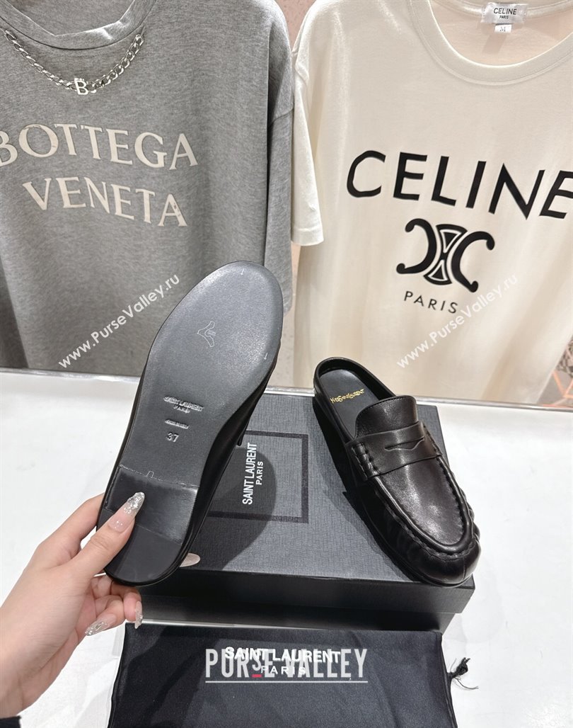 Saint Laurent Le Loafers Mules in Calf Leather Black 2025 (MD-250424036)