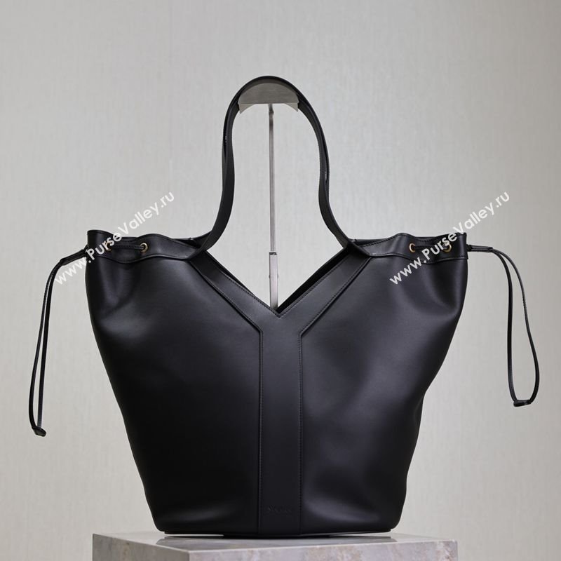 Saint Laurent Y Large Hobo Bag in Leather Black 2025 833160 (YY-250520041)