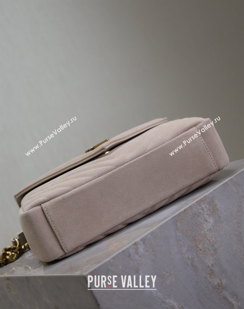 Saint Laurent Medium Monogram College Bag in Suede 392737 Powder Grey 2025 (YY-250520052)